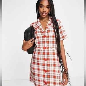 Lola May Blazer Dress in Red Check -NWOT